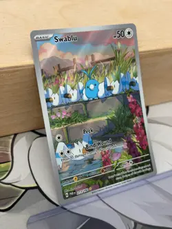 MINT ~ Swablu Illustration Rare Paradox Rift 213/182 Pokemon TCG Card - Image 3