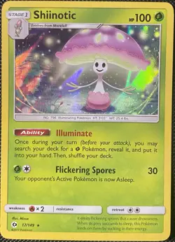 Shiinotic 17/149 Sun & Moon Base Set Holo - Pokemon Card - Image 1