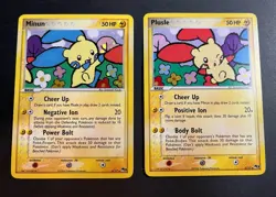 Pokemon TCG Pop Series 3 Minun Plusle Holo Lot Rare 2 Cards 2006 4/17 5/17 VTG - Image 2
