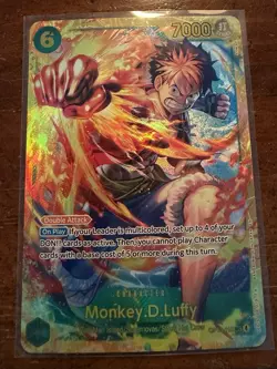 Namco Monkey.D.Luffy OP13-118 Secret Rare Foil Double Attack Character Card - Image 1