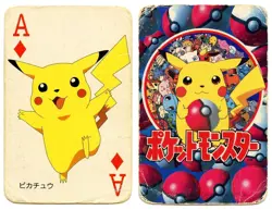 1998 Vintage Pikachu Ace of Diamonds Pokemon Televi-kun Poker Playing Card - Image 1