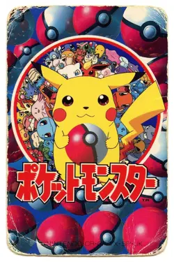 1998 Vintage Pikachu Ace of Diamonds Pokemon Televi-kun Poker Playing Card - Image 3