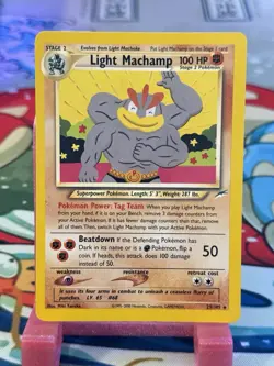 Pokemon TCG Light Machamp Neo Destiny Card 25/105 Unlimited - Image 1