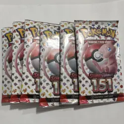 Pokemon TCG Scarlet & Violet 151 Booster Pack English Mew 10 Cards 6 Packs - Image 1