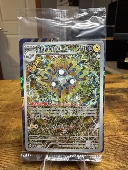 Pokemon Surging Sparks Magneton 159 ETB Promo Card Sealed Holo - Image 2