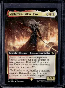 2025 Magic The Gathering FInal Fantasy Sephiroth Fallen Hero Extended Art #182 - Image 1
