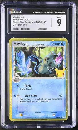 Mimikyu Gold Star SWSH136 Celebrations Promo Pokemon CGC 9 Mint *069 - Image 1