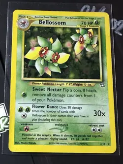 Bellossom 3/111, 2000 Neo Genesis, Holo Rare, Pokemon TCG, Clean Front, DMG Back - Image 1