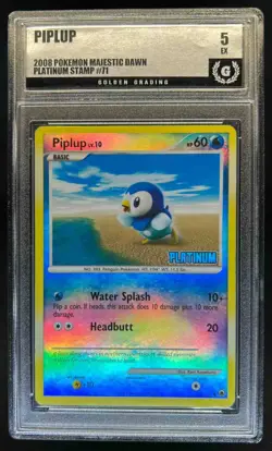 2008 Pokemon Diamond & Pearl Majestic Dawn Piplup Platinum Stamp #71/100 GG 5 - Image 1