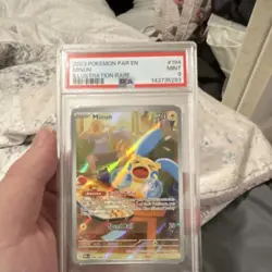Pokemon Minun SV04: Paradox Rift Illustration Rare Holo 194/182 PSA 9 2023 - Image 1