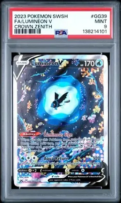 Lumineon V #GG39/GG70 PSA 9 • 2023 Pokemon SWSH Galarian Gallery Crown Zenith - Image 1