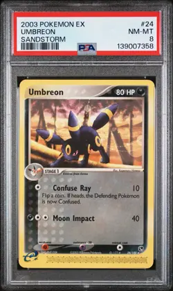 2003 Pokemon EX Umbreon Sandstorm 24/100 PSA 8 NM-MT New Cert - Image 1