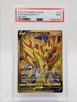 ZAMAZENTA V 2020 POKEMON SWORD & SHIELD SECRET RARE 212/202 PSA 9 Q0004 - Image 1