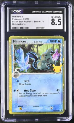 Mimikyu Gold Star SWSH136 Celebrations Promo Pokemon CGC 8.5 Nm/mint+ *097 - Image 1