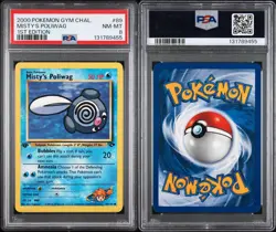 PSA 8 Misty's Poliwag 89/132 1st Edition Pokemon Gym Challenge Regular - Image 3
