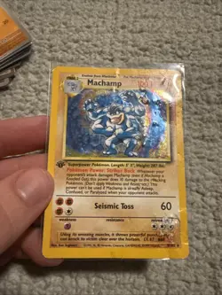 1999 Pokemon TCG Machamp Holo Rare Base Set, 8/102, First Edition - Image 3