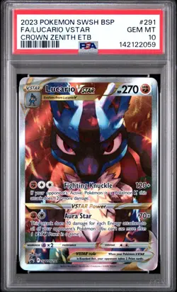 PSA 10 LUCARIO VSTAR SWSH291 BLACK STAR PROMO CROWN ZENITH ETB POKEMON 😍 - Image 1