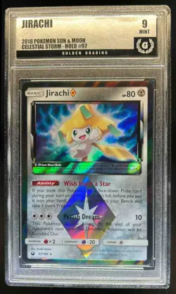 2018 Pokemon Sun & Moon Celestial Storm Jirachi Holo 97/168 GG 9 - Image 1