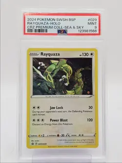 RAYQUAZA 2024 POKEMON SEA & SKY HOLO BLACK STAR PROMO #SWSH029 PSA 9 Q0004 - Image 1
