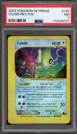 Pokemon Celebi Skyridge Crystal Reverse Holo Secret Rare #145 PSA 7 - Image 1