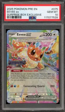 Pokemon Eevee ex Prismatic Evolutions Surprise Bx. Exclusive Promo #075 PSA 10 - Image 1