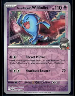 Team Rocket's Wobbuffet 082/182 Pokemon Sv10: Destined Rivals Reverse Holo - Image 1