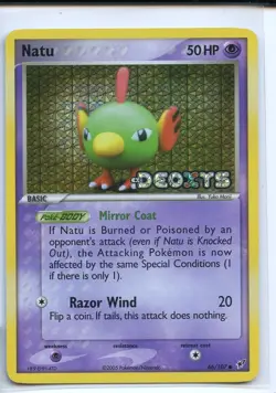 Natu Reverse Holo Common Ex/NM 66/107 EX Deoxys Yuka Morii Pokemon - Image 1