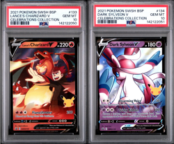 PSA 10 SEQUENTIAL LANCE'S CHARIZARD V SWSH133 DARK SYLVEON V SWSH134 POKEMON - Image 1