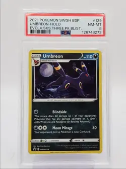 UMBREON 2021 POKEMON HOLO BLACK STAR PROMO #SWSH129 PSA 8 Q0004 - Image 1