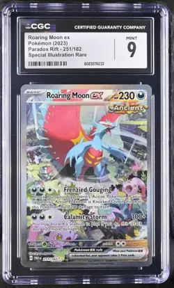 Roaring Moon EX 251/182 Special Illustration Rare Pokemon CGC 9 Mint *032 - Image 1