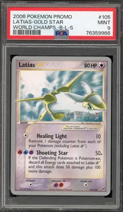 Pokemon Latias Gold Star 2006 World Championships B-L-S Deck Promo #105 PSA 9 - Image 1