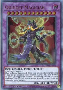 1996 YUGIOH 1ST EDITION QUINTET MAGICIAN RARE HOLO #GFP2-EN127 - Image 1