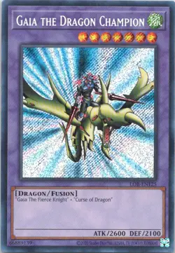 1996 YUGIOH UNLIMITED GAIA THE DRAGON CHAMPION RARE HOLO #LOB-EN125 - Image 1