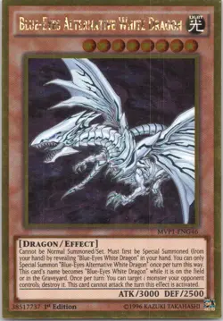 1996 YUGIOH 1ST EDITION BLUE-EYES ALTERNATE WHITE DRAGON RARE HOLO #MVP1-ENG46 - Image 1