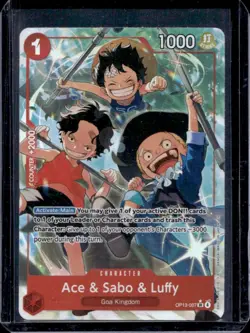 One Piece TCG Carrying On His Will Ace & Sabo & Luffy Alternate Art SR #OP13-007 - Image 1