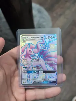Pokemon Alolan Ninetales GX TCG Full Art Holo Card SV53/SV94 NM Condition - Image 1