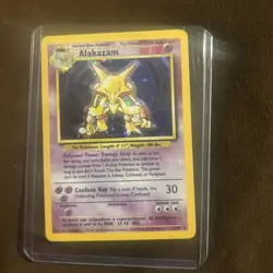 Pokemon TCG Alakazam Holo Rare Card 1/102 Base Set 1999 - Image 1