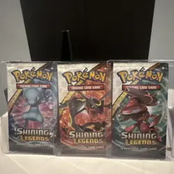 Pokemon 3x EMPTY Shining Legends Booster Packs NO CARDS - Image 1