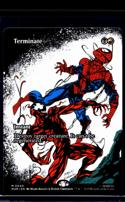 2025 MTG Magic The Gathering MAR Spiderman Marvel Borderless #40 Terminate - Image 1