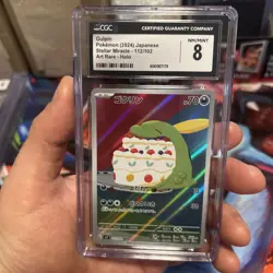 2024 Pokemon Japanese Gulpin Stellar Miracle #112/102 Art Rare Holo CGC 8 - Image 3