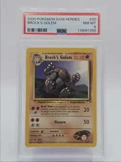 BROCK'S GOLEM 2000 POKEMON GYM HEROES RARE 20/132 PSA 8 Q0004 - Image 1
