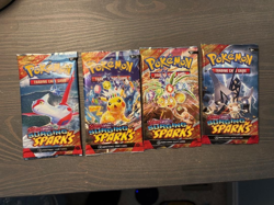 Pokemon TCG S&V Surging Sparks Sealed Booster Pack Lot of 4, Art Set - Image 1