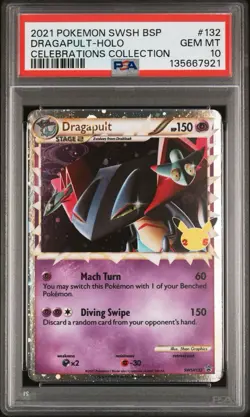 Dragapult Holo SWSH132 Pokemon Celebrations Black Star Promo PSA 10 GEM MT - Image 1