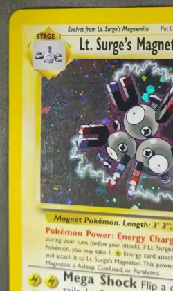 Rare Holo Pokemon Gym Heroes Lt. Surge's Magneton 8/132 (Unlimited, English) - Image 2