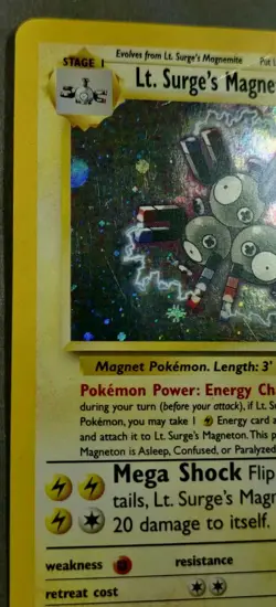Rare Holo Pokemon Gym Heroes Lt. Surge's Magneton 8/132 (Unlimited, English) - Image 3