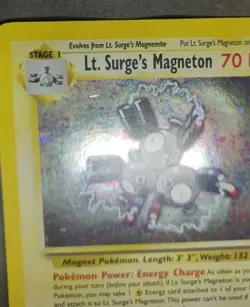 Rare Holo Pokemon Gym Heroes Lt. Surge's Magneton 8/132 (Unlimited, English) - Image 5