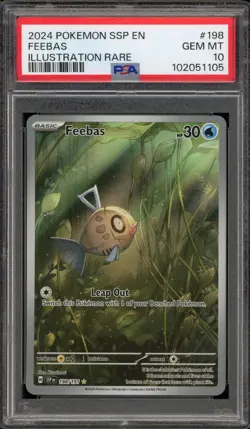 Pokemon Feebas Surging Sparks Illustration Rare #198 PSA 10 Gem Mint - Image 1