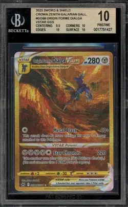 Pokemon Origin Forme Dialga VSTAR Crown Zenith Secret Rare Full Art #GG68 BGS 10 - Image 1