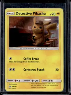 2016-19 Pokemon SM Black Star Promos Detective Pikachu #SM190a - Image 1