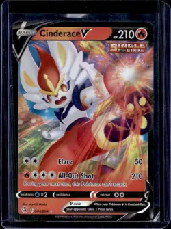 2021 Pokemon SWSH Fusion Strike Cinderace V #044/264 - Image 1